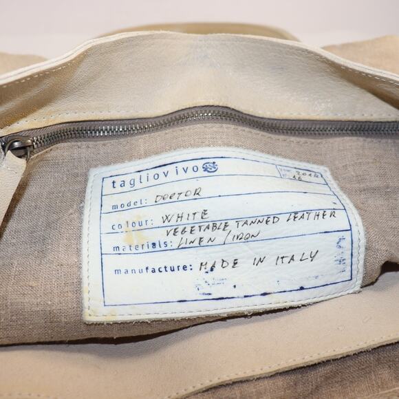 Tagliovivo Doctor Bag White Leather Handmade in Italy - Picture 3 of 8